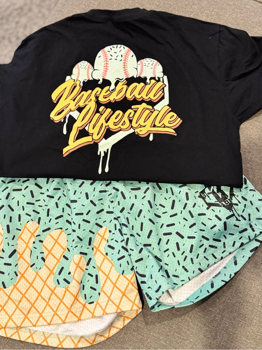 Men's Athletic Shorts in Mint Pattern Shorts Only